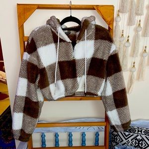 Fuzzy crop top sweater